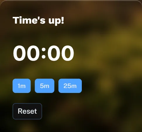 MyClockTab 2.0 timer time up