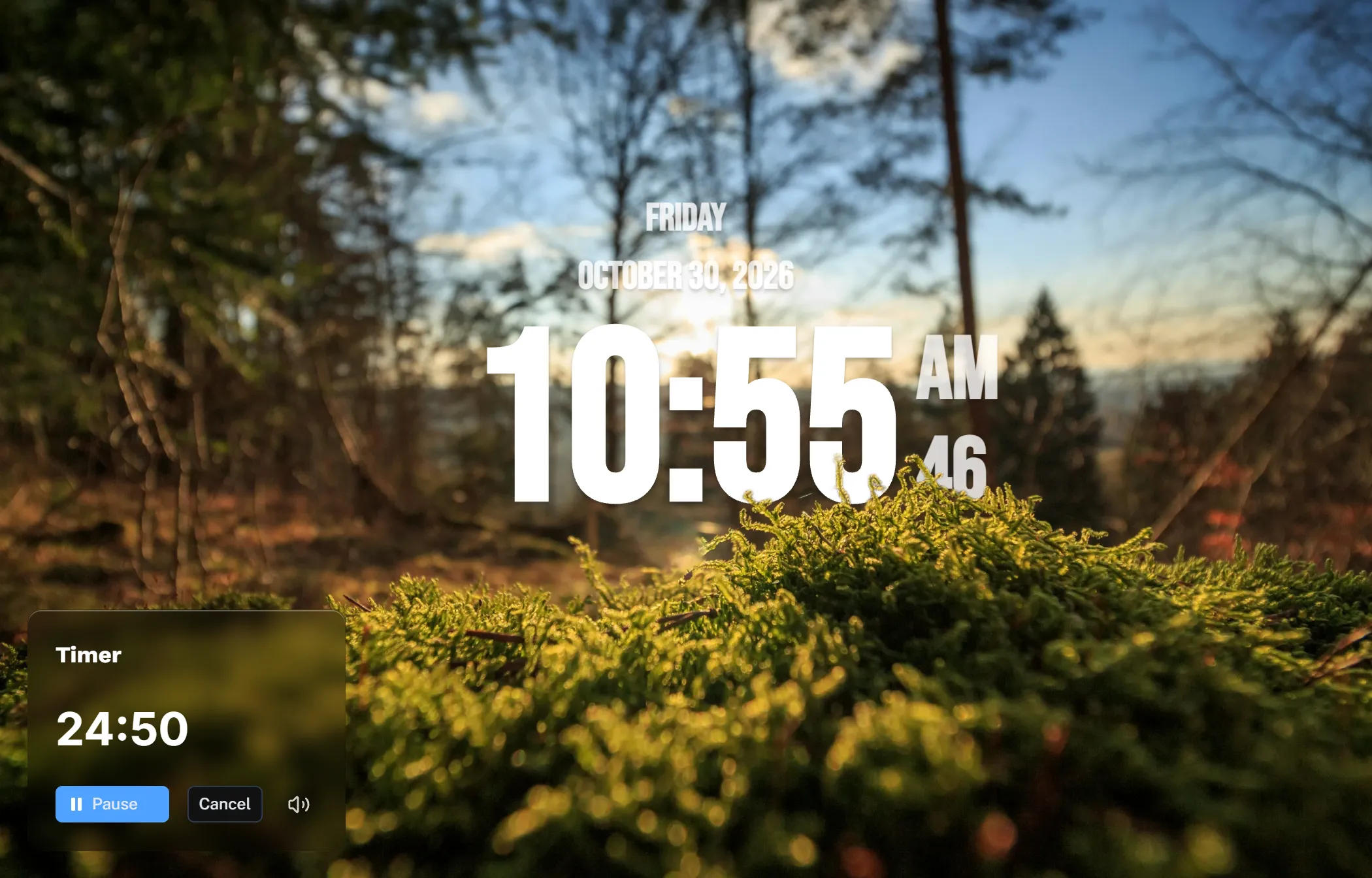 MyClockTab 2.0 timer running